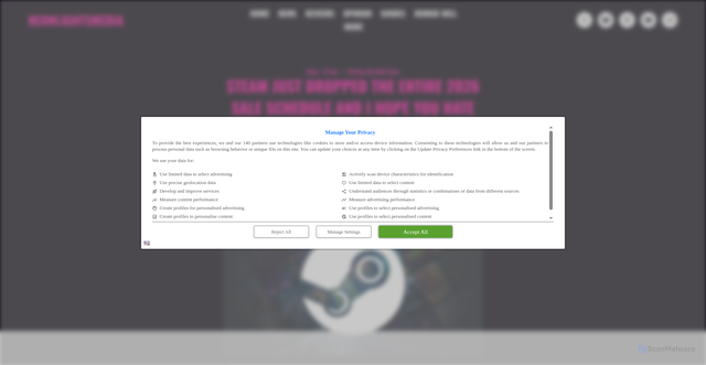 Security scan screenshot of https://www.neonlightsmedia.com/blog/steam-sale-schedule-2026-dates-leaked