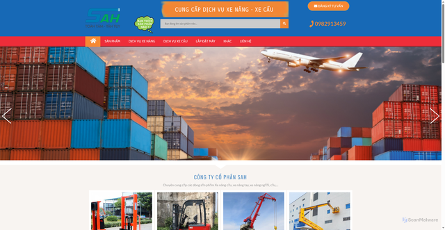 Security scan screenshot of https://nangcaubn.com/cho-thue-xe-nang-nguoi-tai-bac-ninh.html