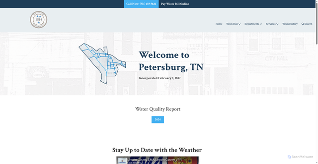 Security scan screenshot of https://petersburgtn.gov/