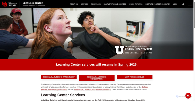 Security scan screenshot of https://learningcenter.utah.edu/