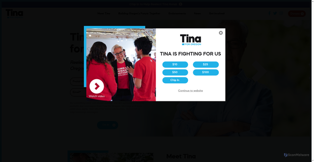 Security scan screenshot of https://www.tinafororegon.com/