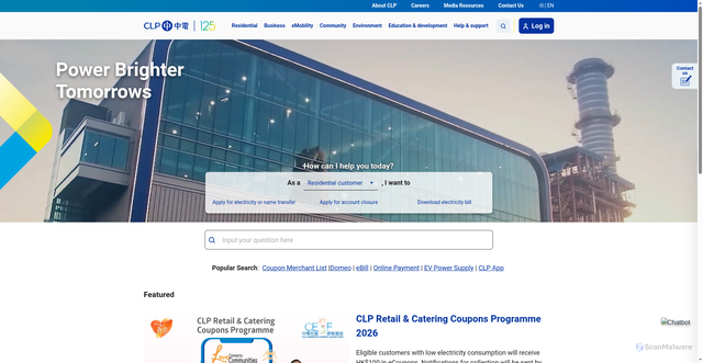 Security scan screenshot of https://clp.com.hk