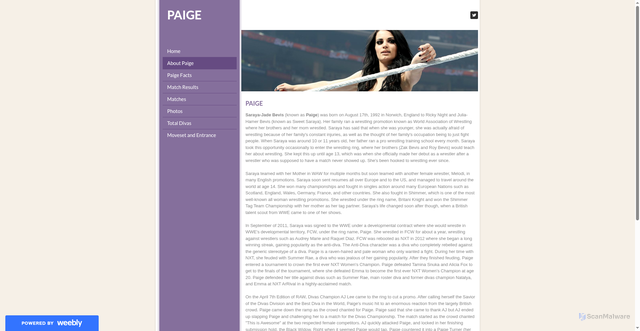 Security scan screenshot of https://rampaigers.weebly.com/about-paige.html