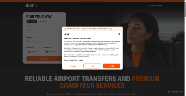 Security scan screenshot of https://mydriver.com