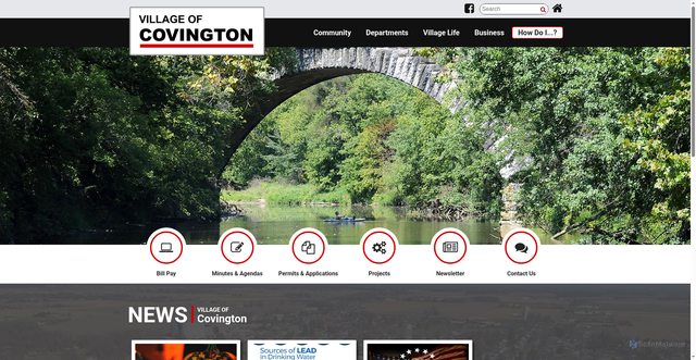 Security scan screenshot of https://www.covington-oh.gov/