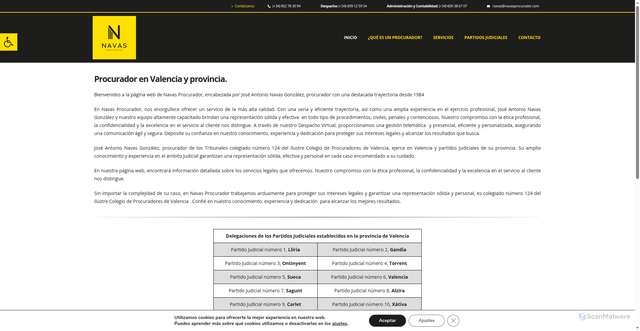 Security scan screenshot of https://navasprocuradores.com