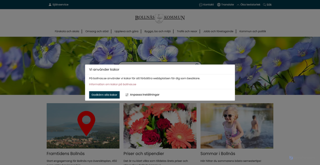 Security scan screenshot of http://www.bollnas.se