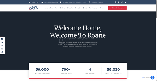 Security scan screenshot of https://roanecountytn.gov/