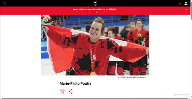 Security scan screenshot of https://olympique.ca/team-canada/marie-philip-poulin/