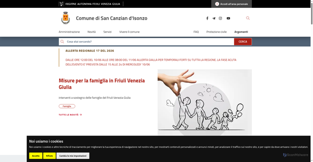 Security scan screenshot of https://www.comune.sancanziandisonzo.go.it