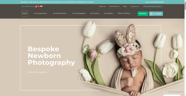 Security scan screenshot of https://venturephotography.com