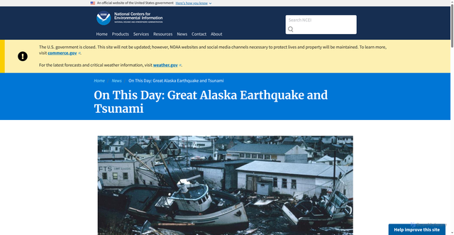 Security scan screenshot of https://www.ncei.noaa.gov/news/great-alaska-earthquake