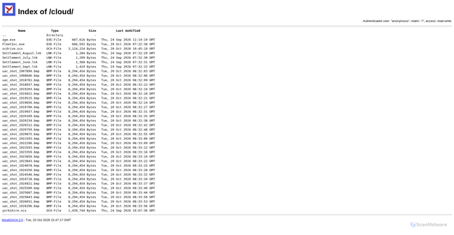 Security scan screenshot of http://217.69.11.65/cloud/