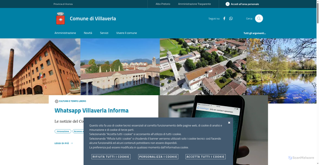 Security scan screenshot of https://www.comune.villaverla.vi.it/