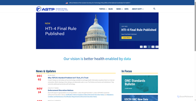 Security scan screenshot of https://www.healthit.gov/