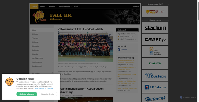 Security scan screenshot of https://faluhk.se