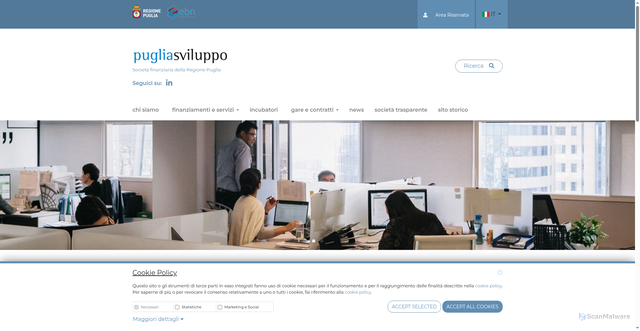 Security scan screenshot of https://pugliasviluppo.eu/it