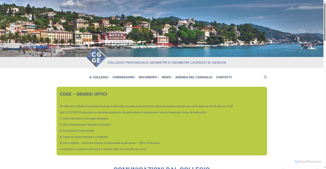 Security scan screenshot of https://www.geometrinrete.ge.it/