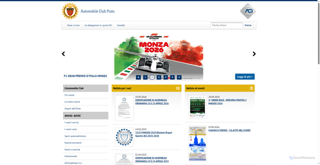 Security scan screenshot of https://www.prato.aci.it/