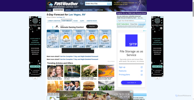 Security scan screenshot of https://www.fastweather.com/forecast?place=Las+Vegas_NV_US&gi=5506956