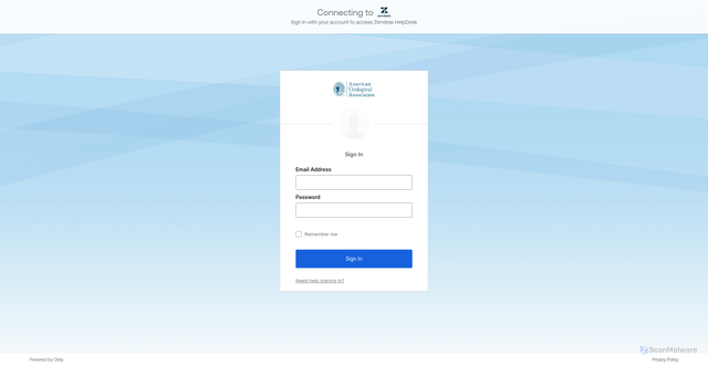 Security scan screenshot of https://auanet.zendesk.com