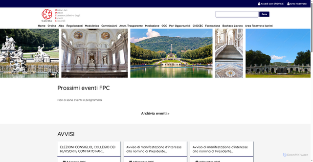 Security scan screenshot of https://www.odcec.caserta.it/
