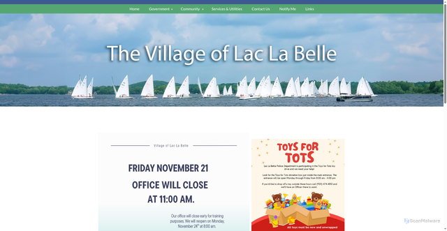 Security scan screenshot of https://www.laclabelle-wi.gov/