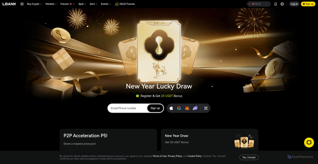Security scan screenshot of https://lbank.info