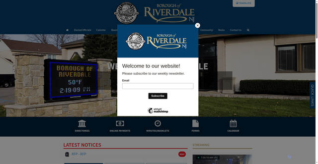 Security scan screenshot of https://www.riverdalenj.gov/