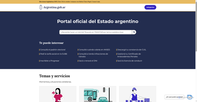 Security scan screenshot of https://www.argentina.gob.ar/