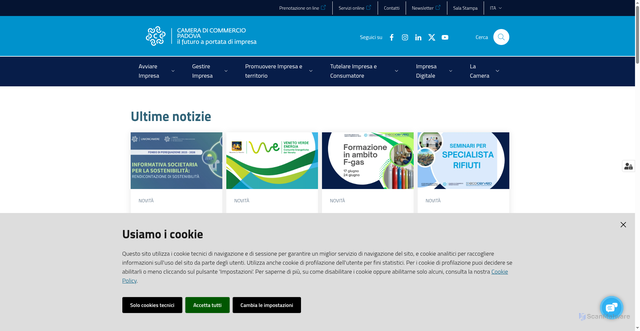 Security scan screenshot of https://www.pd.camcom.it
