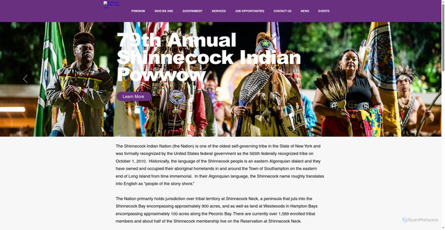 Security scan screenshot of https://www.shinnecock-nsn.gov/