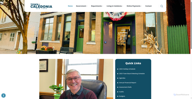Security scan screenshot of https://caledoniany.gov/