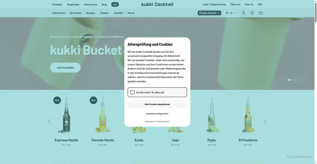Security scan screenshot of https://www.kukkicocktail.com
