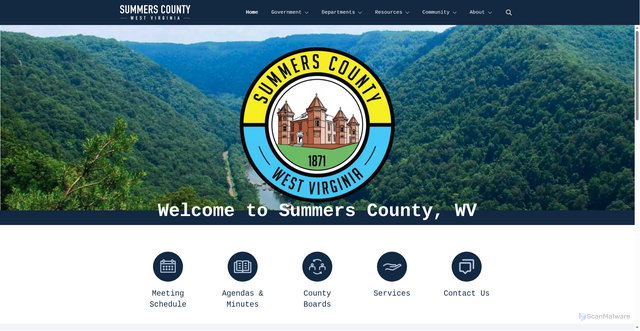 Security scan screenshot of https://summerscountywv.gov/