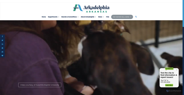 Security scan screenshot of https://arkadelphia.gov/