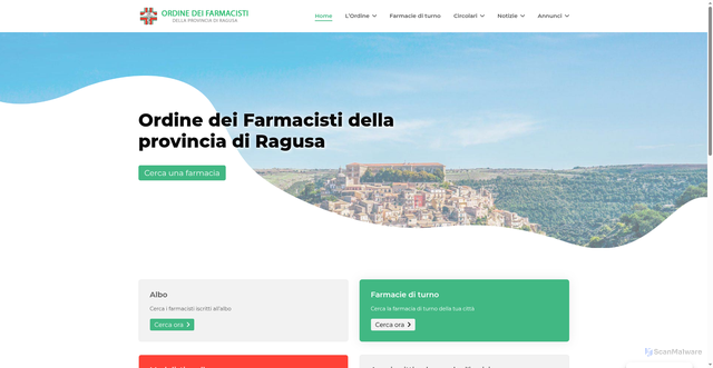 Security scan screenshot of https://www.farmacistiragusa.it/