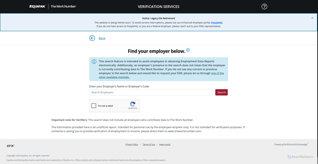 Security scan screenshot of https://secure.theworknumber.talx.com