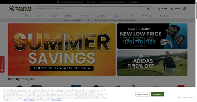 Security scan screenshot of https://www.worldwidegolfshops.com