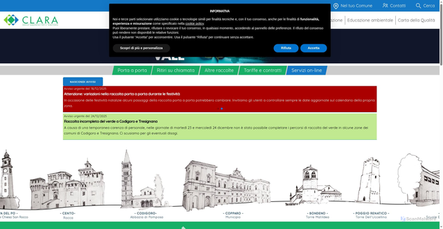 Security scan screenshot of https://www.clarambiente.it/