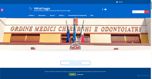 Security scan screenshot of https://www.omceofg.it/