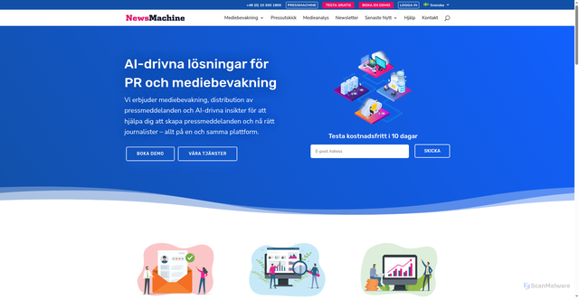 Security scan screenshot of https://pressmachine.se