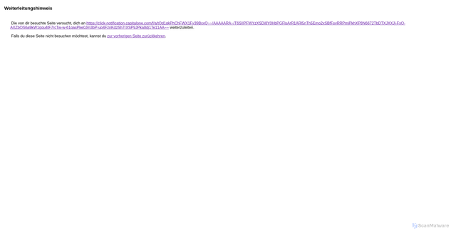Security scan screenshot of https://www.google.com/url?q=https://click-notification.capitalone.com/f/a/tOd1qkPhChFWX1Fy39BxxQ~~/AAAAARA~/T6SIIPFWYzXSDi8Y0HbPGFlsArR1ARl5nTh5Emo2xSBfFsvRRPmjPkhXP8N6672TbDTXJXXJj-FxO-AXZbOS6a9kW1gqu4tF7rcTw-w-61qasPke0Jm3bP-up4FznKdzSh7rXSP9JPka8dj1Te11AA~~