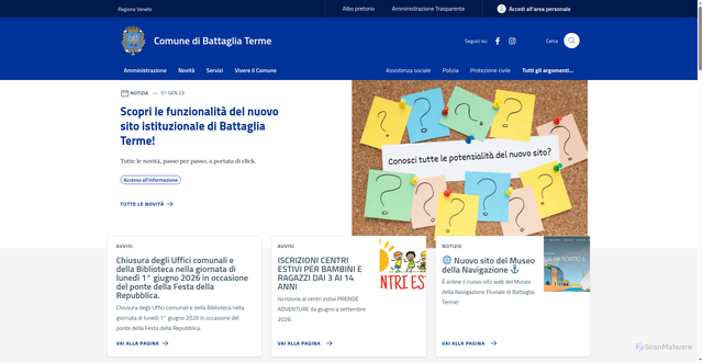 Security scan screenshot of https://www.comune.battaglia-terme.pd.it