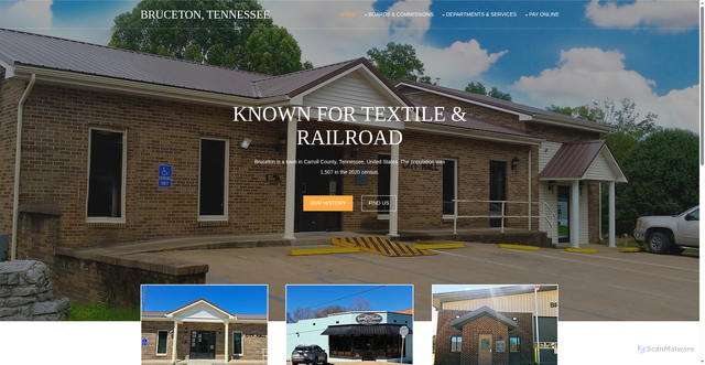 Security scan screenshot of https://townofbrucetontn.gov/