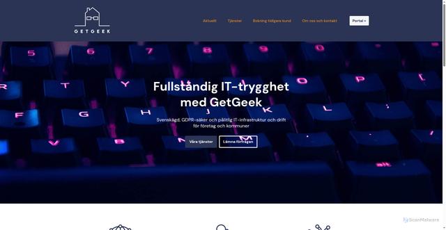 Security scan screenshot of https://getgeek.se