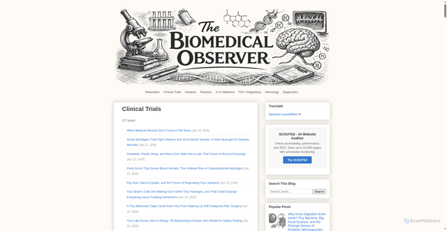Security scan screenshot of https://biomedical-observer.pages.dev/search/label/Clinical%20Trials/