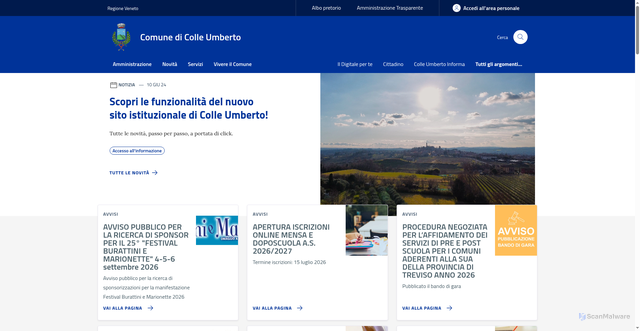 Security scan screenshot of https://www.comune.colle-umberto.tv.it