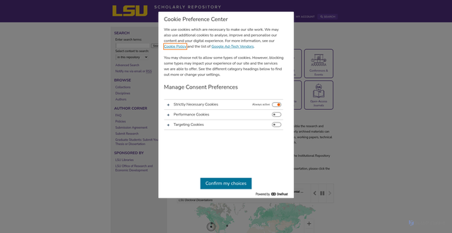 Security scan screenshot of https://repository.lsu.edu