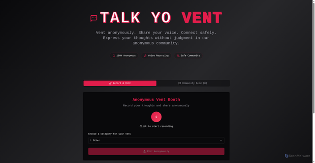 Security scan screenshot of https://talkyovent.com/
